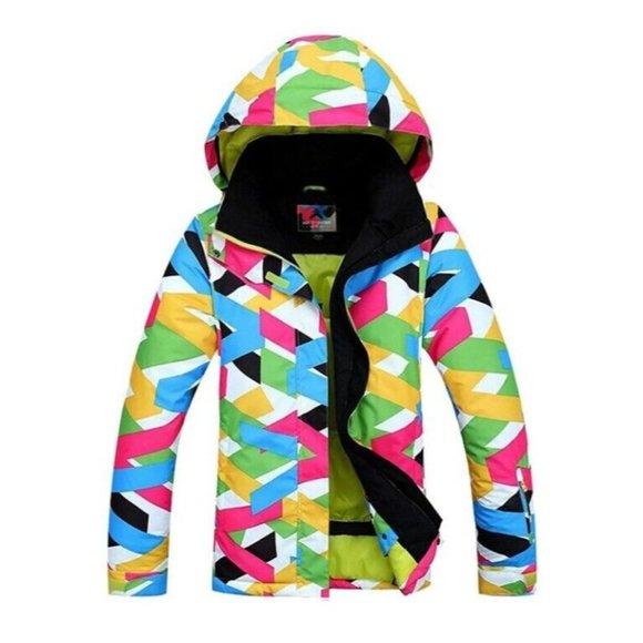 Wild Snow FISOUL Jackets & Blazers - Wild Snow FISOUL Womens Windproof Waterproof Snowboarding Jacket Colorful Hooded